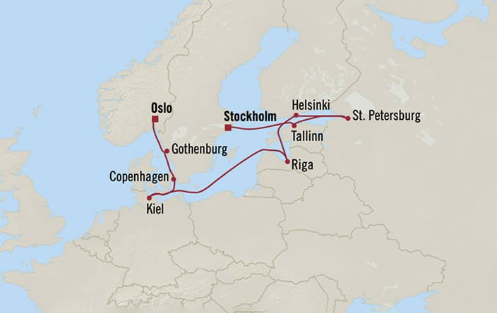 Oceania Cruises | 10-Nights from London to Oslo Cruise Iinerary Map