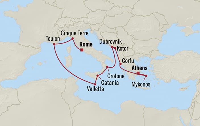 Oceania Cruises | 36-Nights from Istanbul to Miami Cruise Iinerary Map